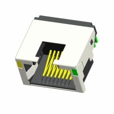 沉板RJ45連接器，帶燈 H9.8， 板上4.3mm