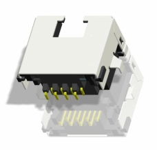 沉板RJ45連接器，薄款，無燈H9.8， 板上5.15mm