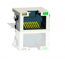 超薄RJ45連接器,帶燈沉板,高9.8mm,板上高度2.95MM