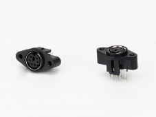 DSW & Mini Din Jack, 6Pin, Receptacles, Through Hole Type