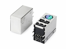 MINI 6P dual color+double layer USB 2.0AF connector