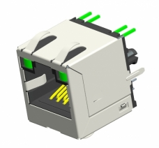 模塊式連接器/以太網連接器 8P8C, Vertical, CAT6A, Shield, With LEDs