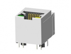 RJ45 connector, vertical, 100M with light / with PoE